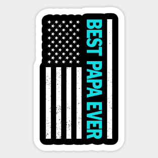 Best Papa Ever American Flag Happy Father's Day Sticker